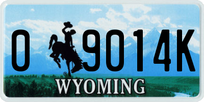 WY license plate 09014K