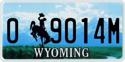 WY license plate 09014M