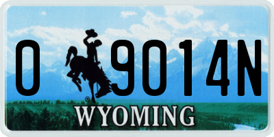 WY license plate 09014N