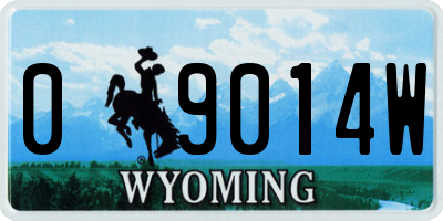 WY license plate 09014W