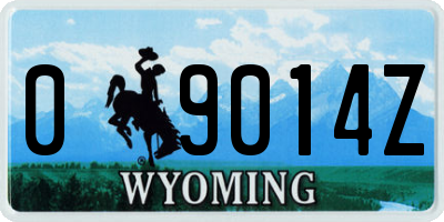 WY license plate 09014Z