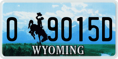 WY license plate 09015D