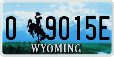 WY license plate 09015E
