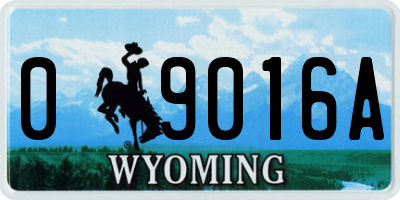 WY license plate 09016A