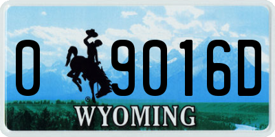 WY license plate 09016D
