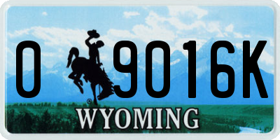 WY license plate 09016K