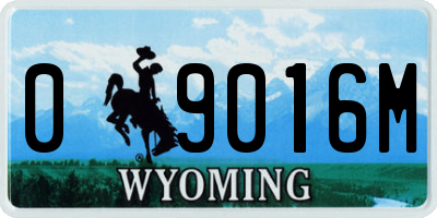 WY license plate 09016M