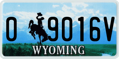 WY license plate 09016V