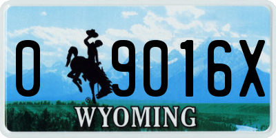WY license plate 09016X