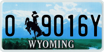 WY license plate 09016Y