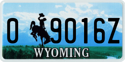 WY license plate 09016Z