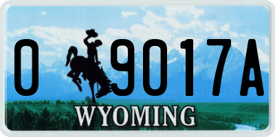 WY license plate 09017A