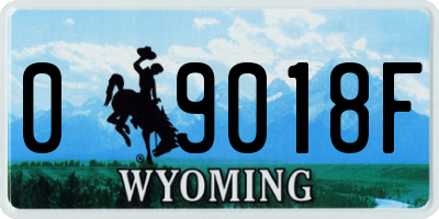 WY license plate 09018F
