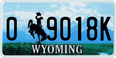 WY license plate 09018K