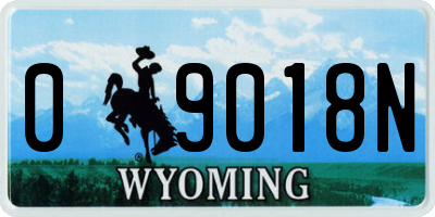 WY license plate 09018N