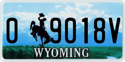 WY license plate 09018V