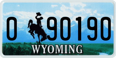 WY license plate 090190