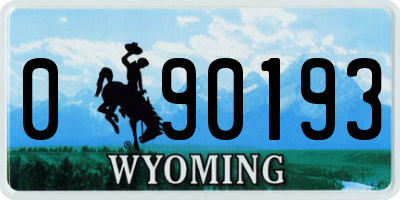 WY license plate 090193
