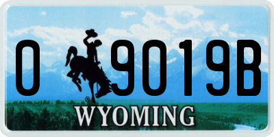 WY license plate 09019B