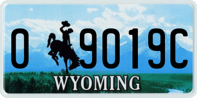 WY license plate 09019C