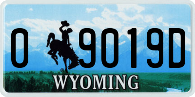 WY license plate 09019D