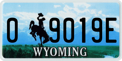WY license plate 09019E