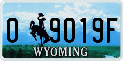 WY license plate 09019F