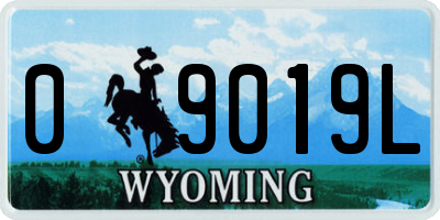 WY license plate 09019L