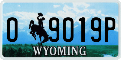 WY license plate 09019P