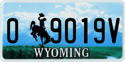 WY license plate 09019V