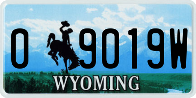 WY license plate 09019W