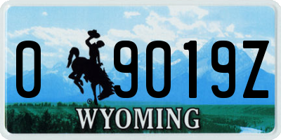 WY license plate 09019Z