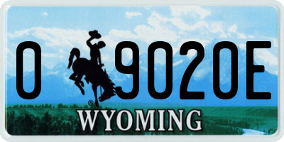 WY license plate 09020E