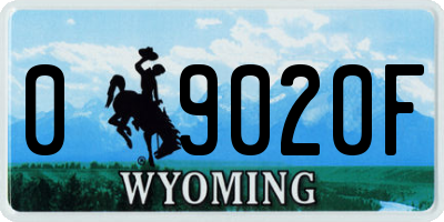 WY license plate 09020F