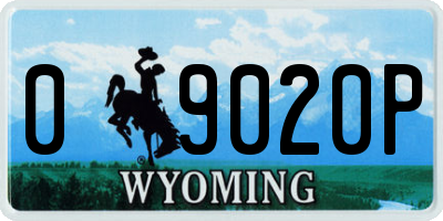 WY license plate 09020P