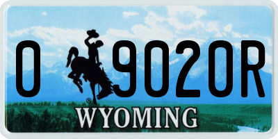 WY license plate 09020R