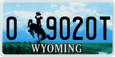 WY license plate 09020T