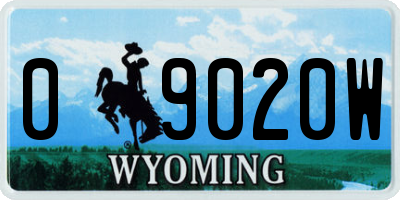 WY license plate 09020W