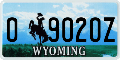 WY license plate 09020Z