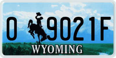 WY license plate 09021F