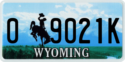 WY license plate 09021K
