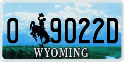 WY license plate 09022D