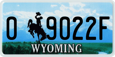 WY license plate 09022F
