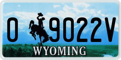 WY license plate 09022V