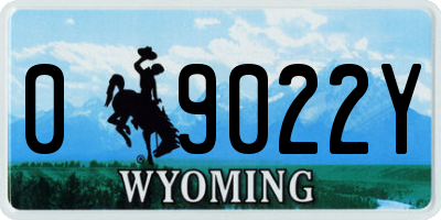 WY license plate 09022Y