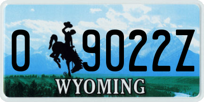 WY license plate 09022Z