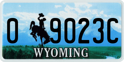 WY license plate 09023C
