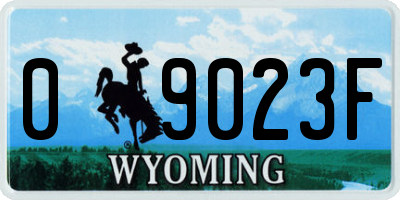 WY license plate 09023F