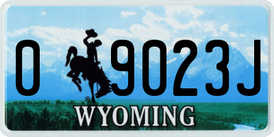 WY license plate 09023J