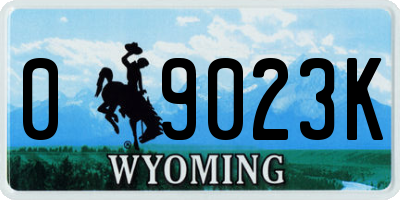 WY license plate 09023K